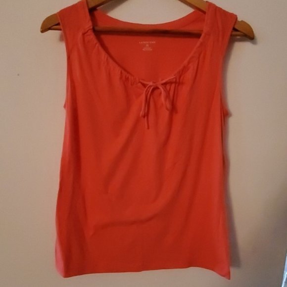 Lands End Orange Sleeveless Blouse XS - Picture 1 of 3